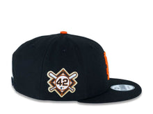 Load image into Gallery viewer, San Francisco Giants New Era MLB 9FIFTY 950 Snapback Cap Hat Black Crown/Visor Orange Logo Jackie Robinson Day Side Patch