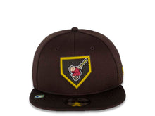 Load image into Gallery viewer, San Diego Padres New Era MLB 9FIFTY 950 2022 Clubhouse Snapback Cap Hat Brown Crown/Visor Team Color “Friar” Logo