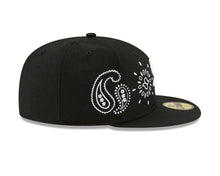 Load image into Gallery viewer, Chicago White Sox New Era MLB 59FIFTY 5950 Fitted Cap Hat Black Crown/Visor White Logo (Paisley)