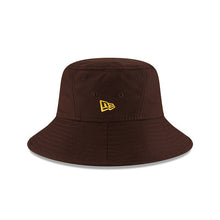 Load image into Gallery viewer, San Diego Padres New Era MLB Bucket Cap Hat Dark Brown Crown/Visor Yellow Logo (2022 Batting Practice)
