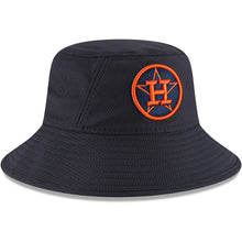 Load image into Gallery viewer, Houston Astros New Era MLB Bucket Cap Hat Navy Crown/Visor Orange Logo (2022 Batting Practice)