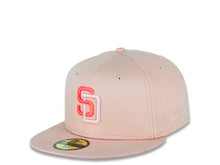 Load image into Gallery viewer, San Diego Padres New Era MLB 59FIFTY 5950 Fitted Cap Hat Blush Sky Crown/Visor Pink Glow/Pink Logo 25th Anniversary Side Patch Pink Glow UV