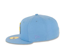 Load image into Gallery viewer, San Diego Padres New Era MLB 59FIFTY 5950 Fitted Cap Hat Radiant Blue Crown/Visor Yellow/Sky Blue Logo 40th Anniversary Side Patch Green UV