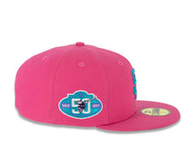Load image into Gallery viewer, San Diego Padres New Era MLB 59FIFTY 5950 Fitted Cap Hat Beet Root Purple Crown/Visor Teal/Lake Purple Logo 50th Anniversary Side Patch Pink UV