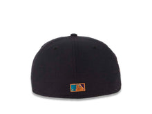Load image into Gallery viewer, San Diego Padres New Era MLB 59FIFTY 5950 Fitted Cap Hat Dark Navy Crown/Visor Metallic Copper/Teal Logo 2016 All-Star Game Side Patch Gray UV