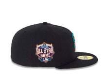 Load image into Gallery viewer, San Diego Padres New Era MLB 59FIFTY 5950 Fitted Cap Hat Dark Navy Crown/Visor Metallic Copper/Teal Logo 2016 All-Star Game Side Patch Gray UV