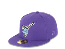 Load image into Gallery viewer, San Diego Padres New Era MLB 59FIFTY 5950 Fitted Cap Hat Varsity Purple Crown/Visor Sky Blue/Navy “Friar” Logo Stadium Side Patch Sky Blue UV
