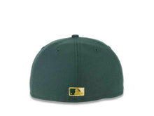 Load image into Gallery viewer, San Diego Padres New Era MLB 59FIFTY 5950 Fitted Cap Hat Mountain Pine Green Crown/Visor Metallic Gold Logo 40th Anniversary Side Patch Yellow UV