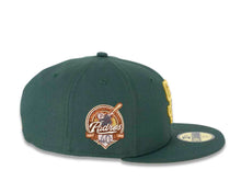 Load image into Gallery viewer, San Diego Padres New Era MLB 59FIFTY 5950 Fitted Cap Hat Mountain Pine Green Crown/Visor Metallic Gold Logo 40th Anniversary Side Patch Yellow UV