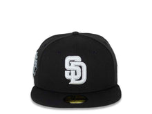 Load image into Gallery viewer, San Diego Padres New Era MLB 59FIFTY 5950 Fitted Cap Hat Black Crown/Visor White Logo 2016 All-Star Game Side Patch Gray UV