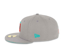 Load image into Gallery viewer, San Diego Padres New Era MLB 59FIFTY 5950 Fitted Cap Hat Misty Morning Crown/Visor Red/Teal Logo 1992 All-Star Game Side Patch Teal UV