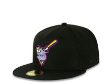 Load image into Gallery viewer, San Diego Padres New Era MLB 59FIFTY 5950 Fitted Cap Hat Black Crown/Visor Purple/Metallic Gold Logo 40th Anniversary Side Patch Purple UV