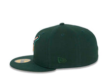 Load image into Gallery viewer, San Diego Padres New Era MLB 59FIFTY 5950 Fitted Cap Hat Dark Green Crown/Visor Metallic Copper/Peach Logo 40th Anniversary Side Patch Peach UV