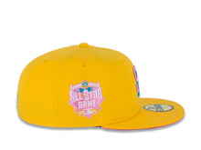 Load image into Gallery viewer, San Diego Padres New Era MLB 59FIFTY 5950 Fitted Cap Hat Canary Yellow Crown/Visor Wild Pink/Blue Logo 2016 All-Star Game Side Patch Pink Glow UV