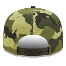 Load image into Gallery viewer, Atlanta Braves New Era MLB 9FIFTY 950 Snapback Cap Hat Camo Crown/Visor Camo Flag/Gold Logo (2022 Armed Forces Day)