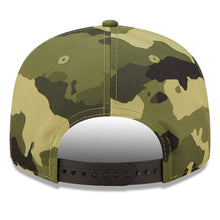 Load image into Gallery viewer, Los Angeles Dodgers New Era MLB 9FIFTY 950 Snapback Cap Hat Camo Crown/Visor Camo Flag/Gold Logo (2022 Armed Forces Day)