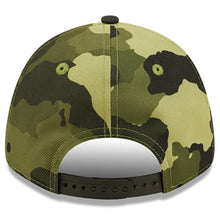 Load image into Gallery viewer, Chicago Cubs New Era MLB 9FORTY 940 Adjustable Cap Hat Camo Crown/Visor Camo Flag/Gold Logo (2022 Armed Forces Day)