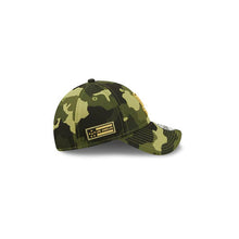 Load image into Gallery viewer, (Youth) Los Angeles Dodgers New Era MLB 9FORTY 940 Kid Adjustable Cap Hat Camo Crown/Visor Camo Flag/Gold Logo (2022 Armed Forces Day)
