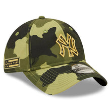 Load image into Gallery viewer, New York Yankees New Era MLB 9TWENTY 920 Adjustable Cap Hat Camo Crown/Visor Camo Flag/Gold Logo (2022 Armed Forces Day)
