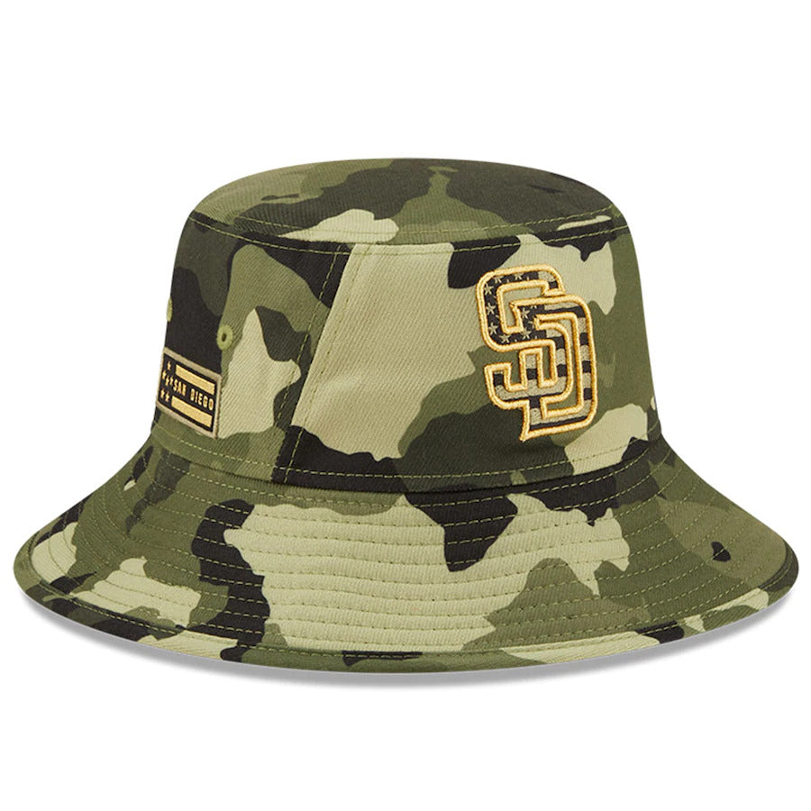 Men's New Era Camo San Diego Padres 2022 Armed Forces Day Bucket Hat
