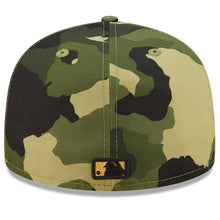 Load image into Gallery viewer, New York Yankees New Era MLB 59FIFTY 5950 Fitted Cap Hat Camo Crown/Visor Camo/Metallic Gold Logo (2022 Armed Forces Day)