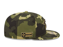 Load image into Gallery viewer, Toronto Blue Jays New Era MLB 59FIFTY 5950 Fitted Cap Hat Camo Crown/Visor Camo/Metalic Gold Logo (2022 Armed Forces Day)