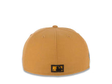 Load image into Gallery viewer, San Diego Padres New Era MLB 59FIFTY 5950 Fitted Cap Hat Panama Tan Crown/Visor Brown/Temple Gold Logo 50th Anniversary Side Patch Brown UV