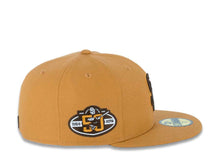 Load image into Gallery viewer, San Diego Padres New Era MLB 59FIFTY 5950 Fitted Cap Hat Panama Tan Crown/Visor Brown/Temple Gold Logo 50th Anniversary Side Patch Brown UV