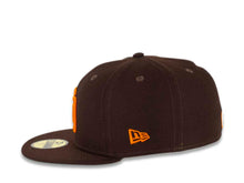 Load image into Gallery viewer, San Diego Padres New Era MLB 59Fifty 5950 Fitted Cap Hat Dark Brown Crown Orange Logo San Diego Stadium Side Patch Green UV