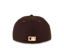 Load image into Gallery viewer, San Diego Padres New Era MLB 59Fifty 5950 Fitted Cap Hat Dark Brown Crown Orange Logo San Diego Stadium Side Patch Green UV