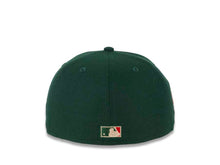 Load image into Gallery viewer, San Diego Padres New Era MLB 59FIFTY 5950 Fitted Cap Hat Dark Green Crown/Visor Red/Bronze “Swinging Friar” Logo 40th Anniversary Side Patch Red UV