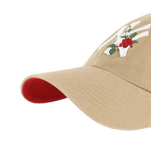 Load image into Gallery viewer, New York Yankees '47 MLB Clean Up Adjustable Cap Hat Khaki Crown/Visor White Logo with Red/Green “Rose” Red UV