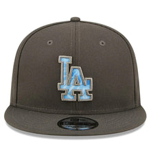 Load image into Gallery viewer, Los Angeles Dodgers New Era MLB 9FIFTY 950 Snapback Cap Hat Dark Gray Crown/Visor Sky Blue/Gray Logo (2022 Father's Day)