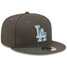 Load image into Gallery viewer, Los Angeles Dodgers New Era MLB 9FIFTY 950 Snapback Cap Hat Dark Gray Crown/Visor Sky Blue/Gray Logo (2022 Father's Day)