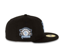 Load image into Gallery viewer, San Diego Padres New Era MLB 59FIFTY 5950 Fitted Cap Hat Black Crown/Visor Sky Blue Cooperstown Retro Logo Stadium Side Patch Sky Blue UV
