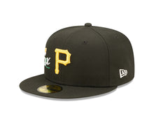 Load image into Gallery viewer, Pittsburgh Pirates New Era MLB 59FIFTY 5950 Fitted Cap Hat Black Crown/Visor Team Color Logo with 5x Crown Rose (Crown Champs)