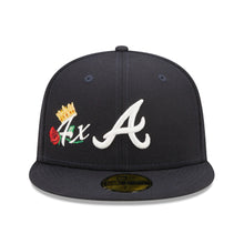 Load image into Gallery viewer, Atlanta Braves New Era MLB 59FIFTY 5950 Fitted Cap Hat Navy Crown/Visor Team Color Logo with 4x Crown Rose (Crown Champs)