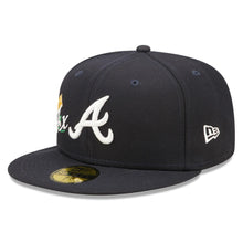 Load image into Gallery viewer, Atlanta Braves New Era MLB 59FIFTY 5950 Fitted Cap Hat Navy Crown/Visor Team Color Logo with 4x Crown Rose (Crown Champs)