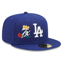 Load image into Gallery viewer, Los Angeles Dodgers New Era MLB 59FIFTY 5950 Fitted Cap Hat Royal Blue Crown/Visor Team Color Logo with 7x Crown Rose (Crown Champs)