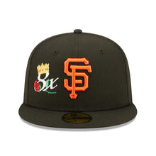 Load image into Gallery viewer, San Francisco Giants New Era MLB 59FIFTY 5950 Fitted Cap Hat Black Crown/Visor Team Color Logo with 8x Crown Rose (Crown Champs)