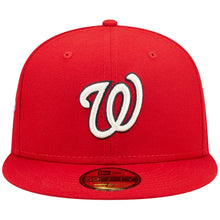 Load image into Gallery viewer, Washington Nationals New Era MLB 59FIFTY 5950 Fitted Cap Hat Red Crown/Visor Team Color Logo 2019 World Series Side Patch Lavender UV (Pop Sweat)