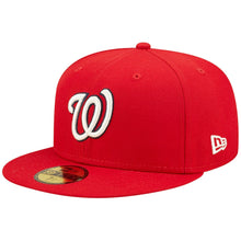 Load image into Gallery viewer, Washington Nationals New Era MLB 59FIFTY 5950 Fitted Cap Hat Red Crown/Visor Team Color Logo 2019 World Series Side Patch Lavender UV (Pop Sweat)