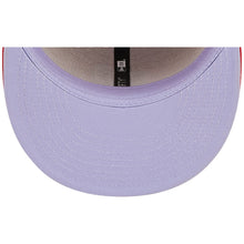 Load image into Gallery viewer, Washington Nationals New Era MLB 59FIFTY 5950 Fitted Cap Hat Red Crown/Visor Team Color Logo 2019 World Series Side Patch Lavender UV (Pop Sweat)