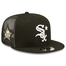 Load image into Gallery viewer, Chicago White Sox New Era MLB 9FIFTY 950 Mesh Trucker Snapback Cap Hat Black Crown/Visor Team Color Logo with Star 2022 All-Star Game Side Patch (2022 All-Star Game)