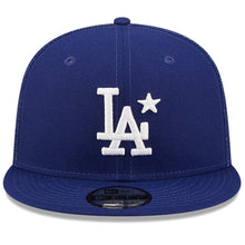 Load image into Gallery viewer, Los Angeles Dodgers New Era MLB 9FIFTY 950 Mesh Trucker Snapback Cap Hat Royal Blue Crown/Visor Team Color Logo with Star 2022 All-Star Game Side Patch (2022 All-Star Game)