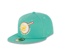 Load image into Gallery viewer, San Diego Padres New Era MLB 59FIFTY 5950 Fitted Cap Hat Clear Mint Green Crown/Visor Lemon Fluff Yellow/White Round Circle “Swinging Friar” Logo Stadium Side Patch Pink UV