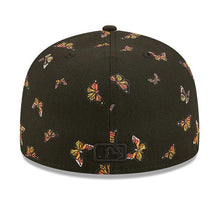 Load image into Gallery viewer, Los Angeles Dodgers New Era MLB 59FIFTY 5950 Fitted Cap Hat Black Crown/Visor Black Logo Allover Butterfly Flutter