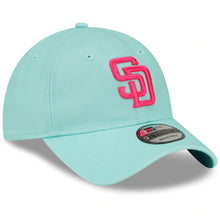 Load image into Gallery viewer, San Diego Padres New Era MLB 9TWENTY 920 Adjustable Cap Hat Light Teal Crown/Visor Magenta Logo (2022 City Connect)