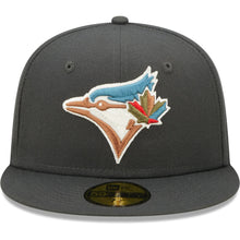 Load image into Gallery viewer, Toronto Blue Jays New Era MLB 59FIFTY 5950 Fitted Cap Hat Dark Gray Crown/Visor Multi-Color Logo Gray UV (Color Pack)