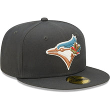 Load image into Gallery viewer, Toronto Blue Jays New Era MLB 59FIFTY 5950 Fitted Cap Hat Dark Gray Crown/Visor Multi-Color Logo Gray UV (Color Pack)